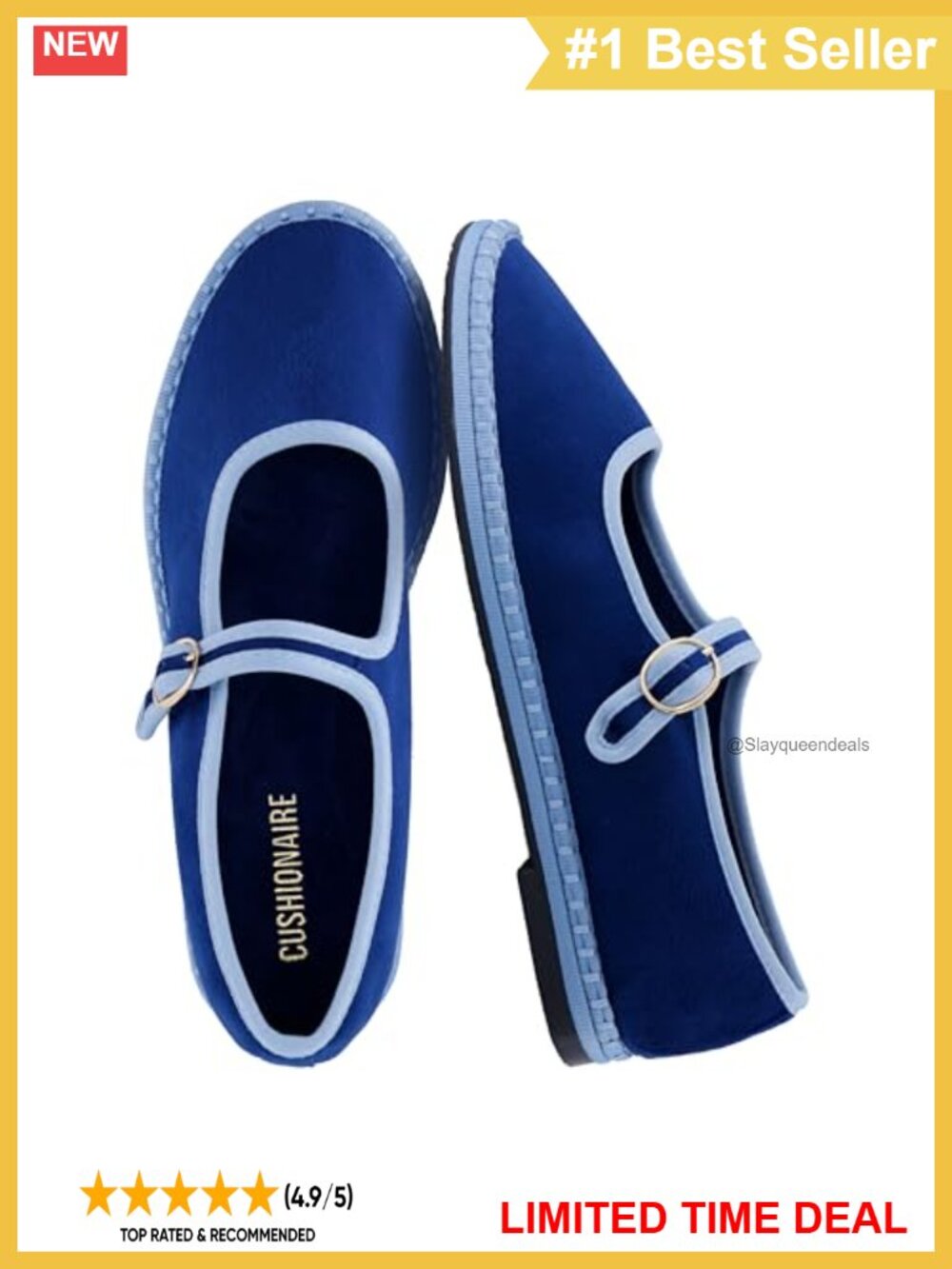 Women's Mary Jane Ballet Flats Faux Suede Memory Foam Comfort